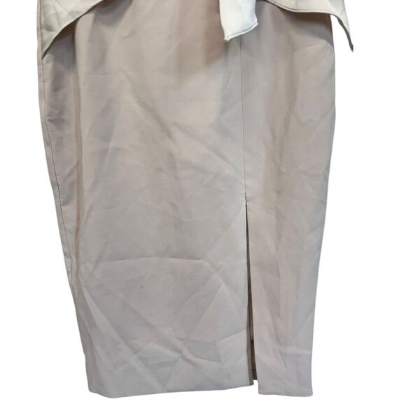 NWT Lavish Alice | Pleated Womens One Shoulder Midi Dress in Stone Size 4 - Picture 7 of 11